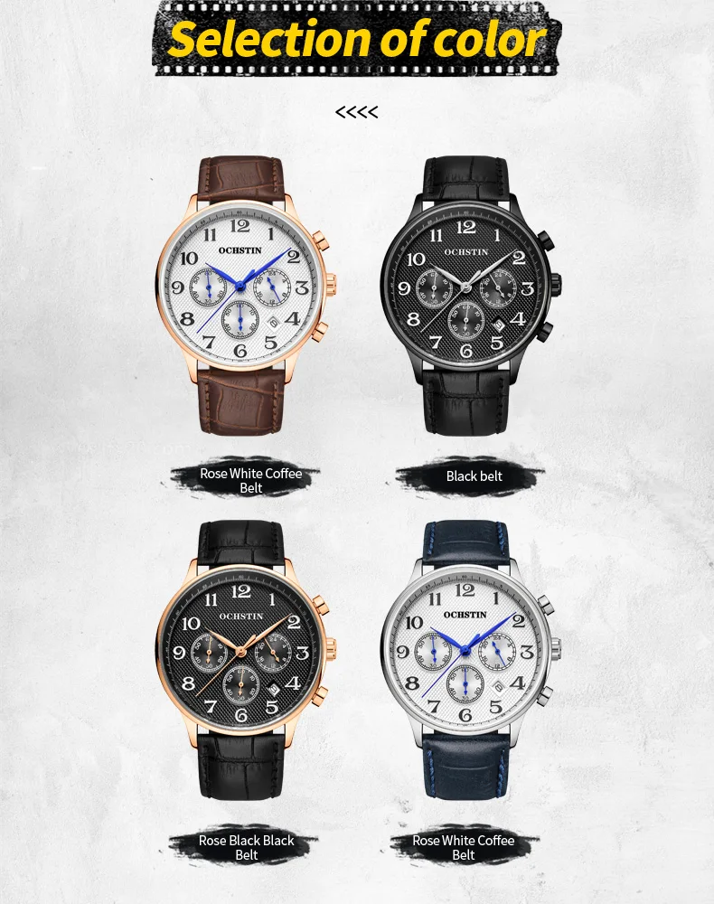 2023 New OCHSTIN Business Men's Watches Top Brand Luxury Chronograph Quartz Watch Male Waterproof Wrist Watch Relogio Masculino