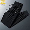8xl Size Ice Silk Trousers Men's Spring Summer Fashion Drawstring Elastic Waist Straight Pants Casual Comfortable Jogging Pants 1