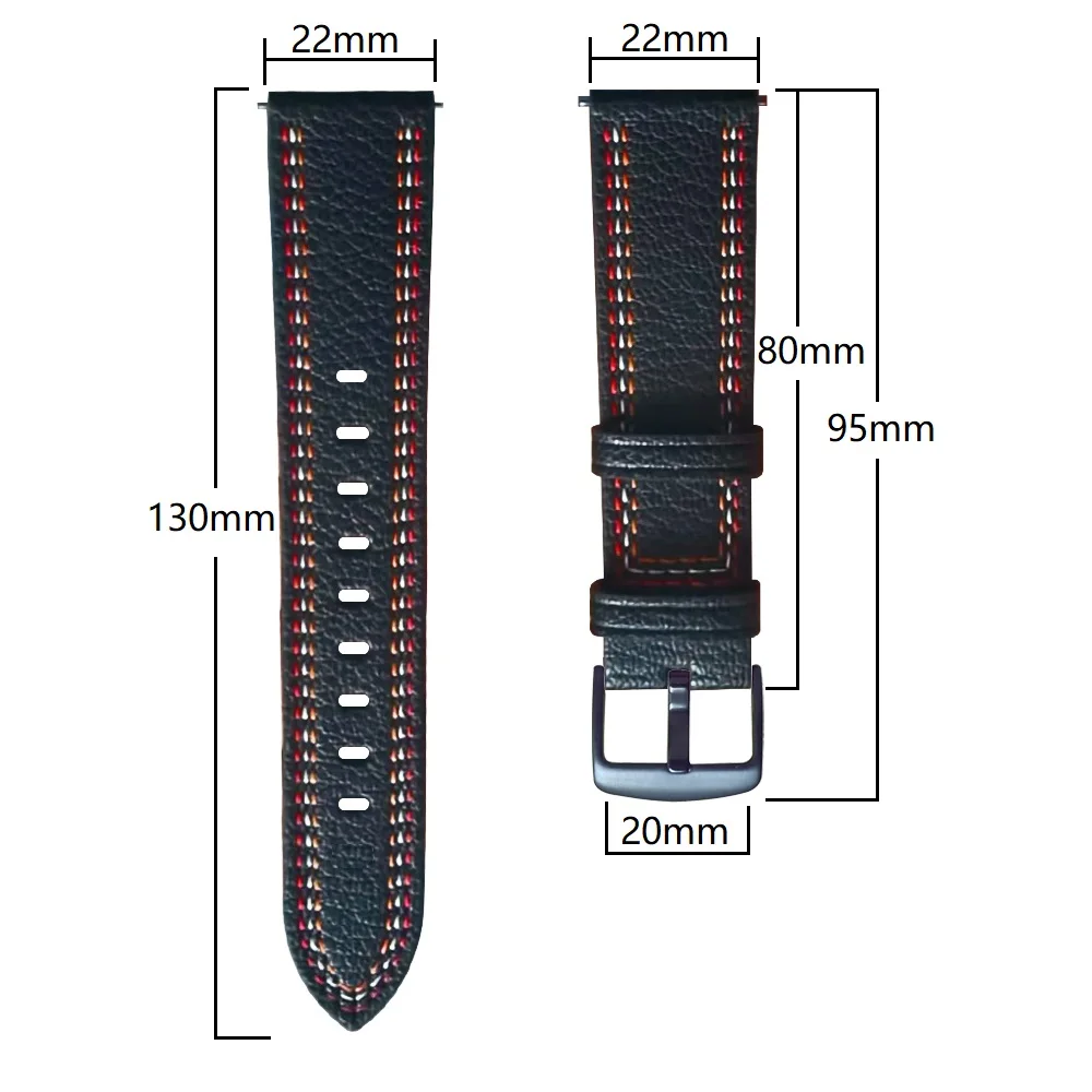 Elegant 22mm Soft Leather Watchband Strap – Premium Wristband Bracelet
