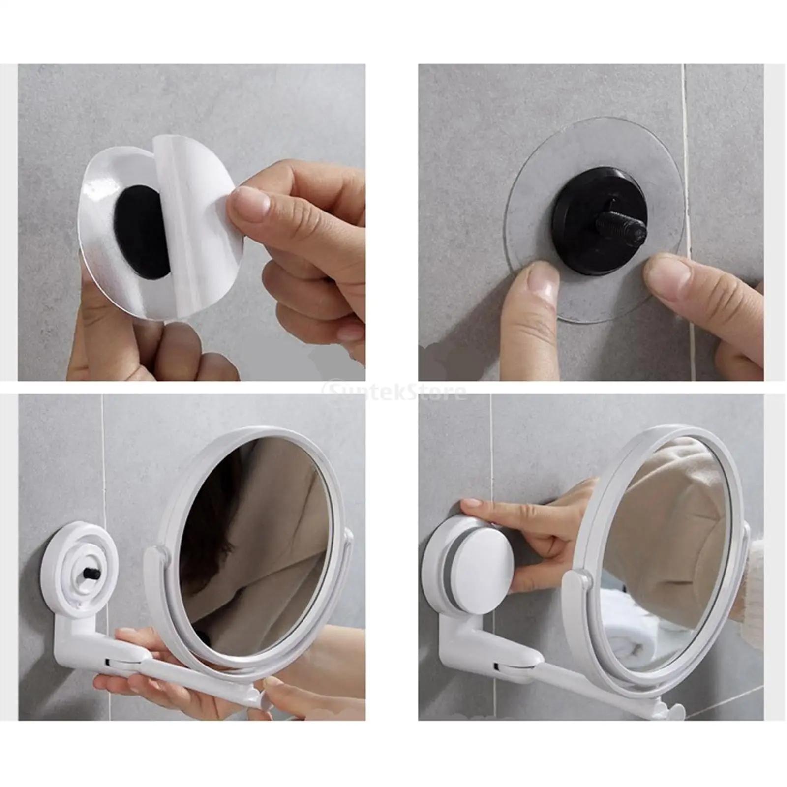 Makeup Mirror Wall Mounted Bathroom Vanity Drill-free Folding Extendable bathroom mirror makeup mirror