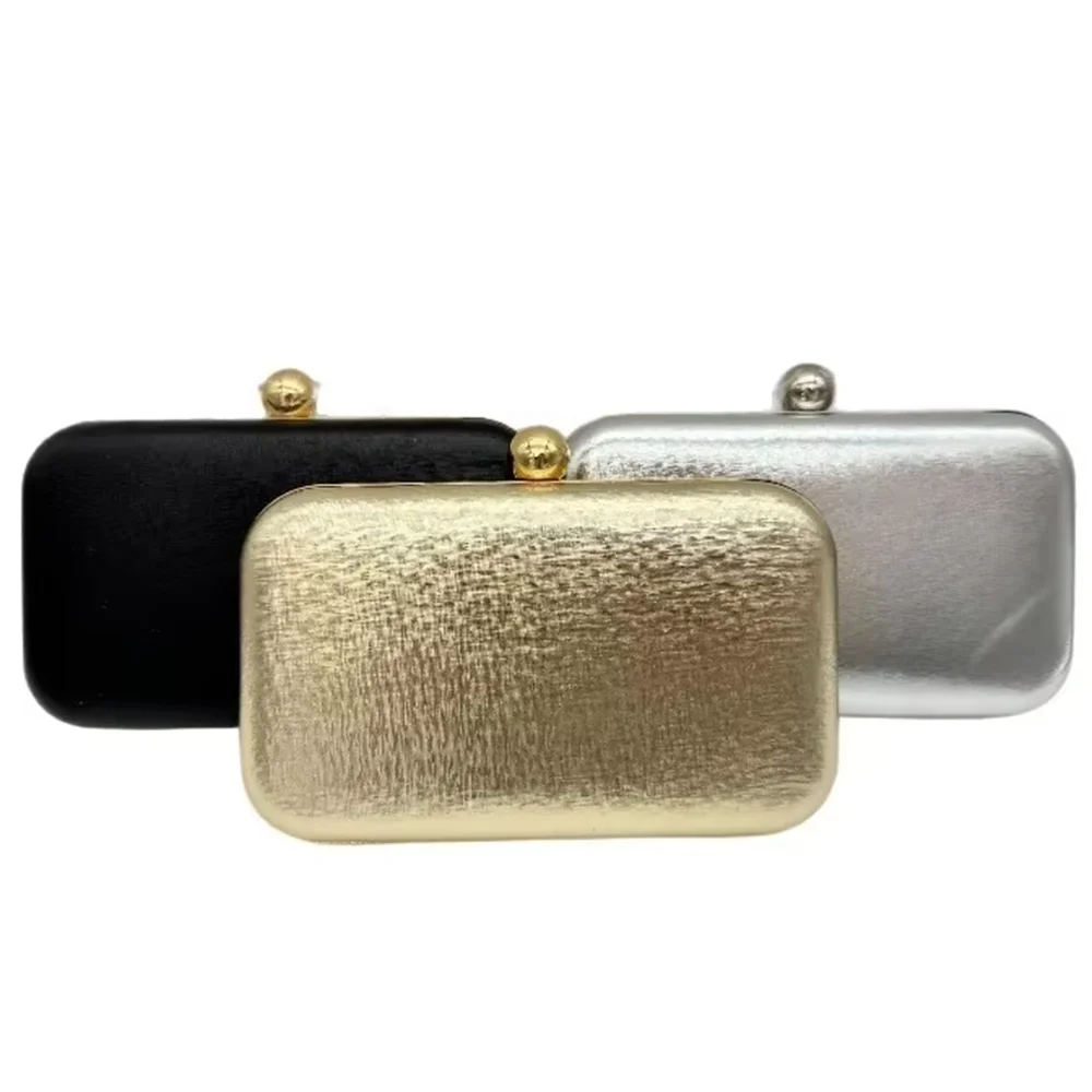 Borse da sera alla moda in PU Borsa da scatola metallica vintage Pochette da pranzo Borsa a tracolla per borse da riunione di nozze per feste - immagine 2
