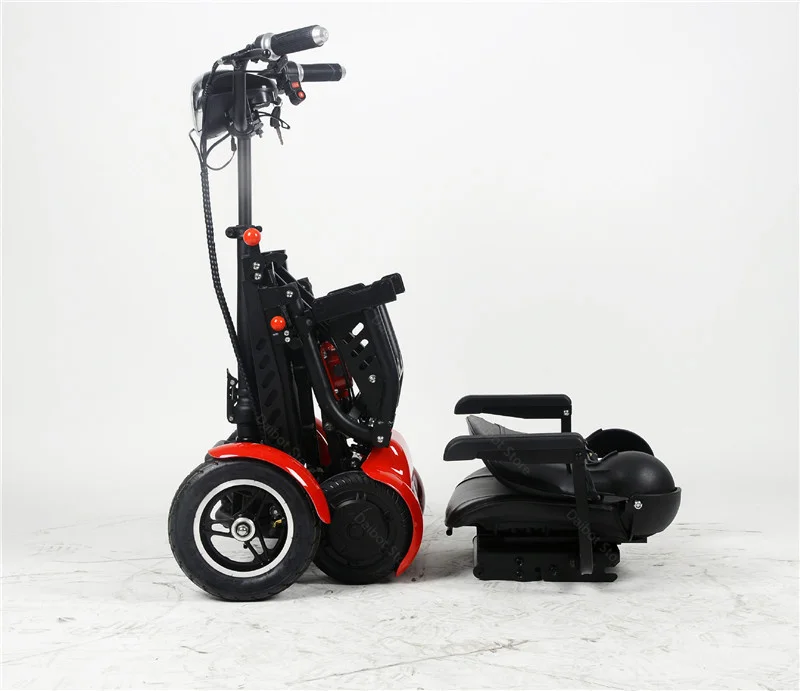 10 inch foldable electric scooter for adults elderly with seat 500w 36v lightweight mobility scooter for travel 4 wheels folding