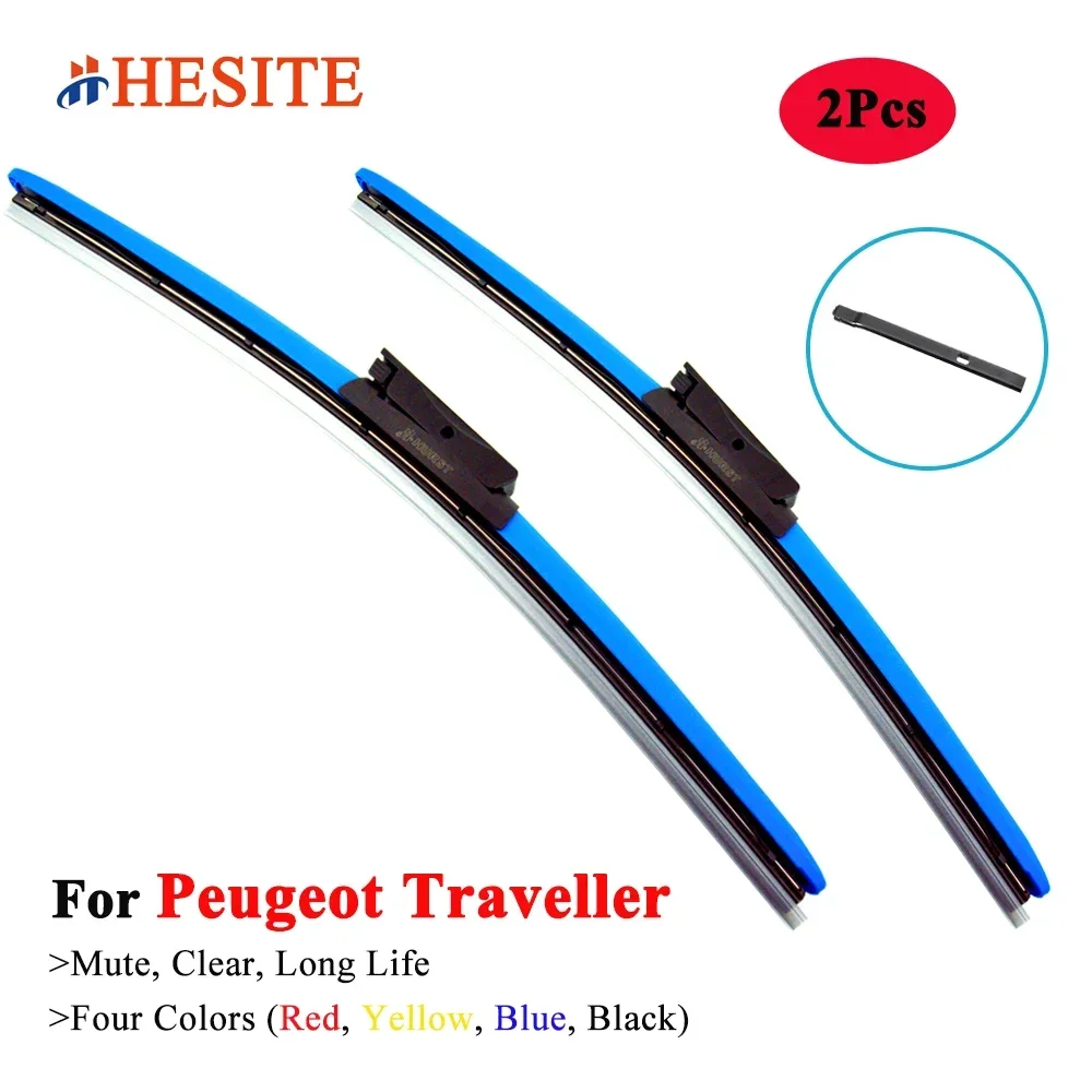 

Цветные гибридные щетки стеклоочистителя HESITE для Peugeot Traveler Mini, пассажирский автобус 2016, 2017, 2018, 2019, 2020, 2021, 2022