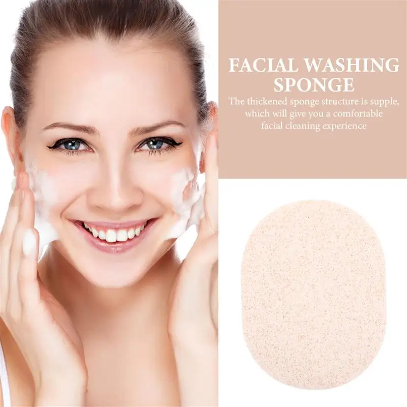 10Pcs Facial Cleaning Sponges Face Wash Multi-Function Exfoliating Sponges Hanging Cleaner Makeup Removal Face Scrubbers 4
