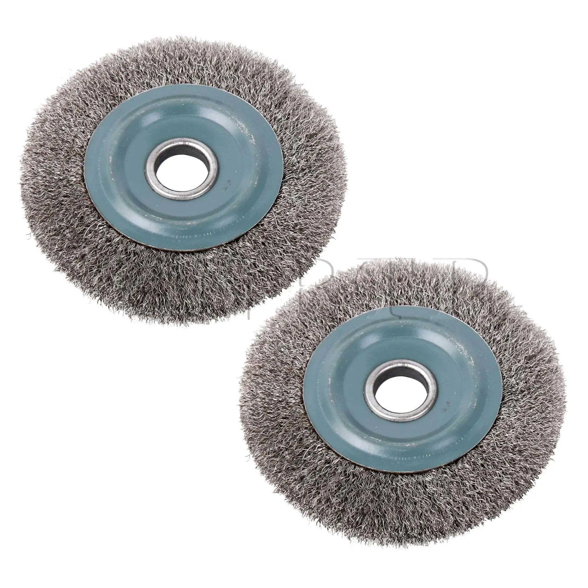 

CNBTR 2Pcs 4" Bench Wire Wheel Brush 0.01" with 5/8" Arbor for Paint Removal