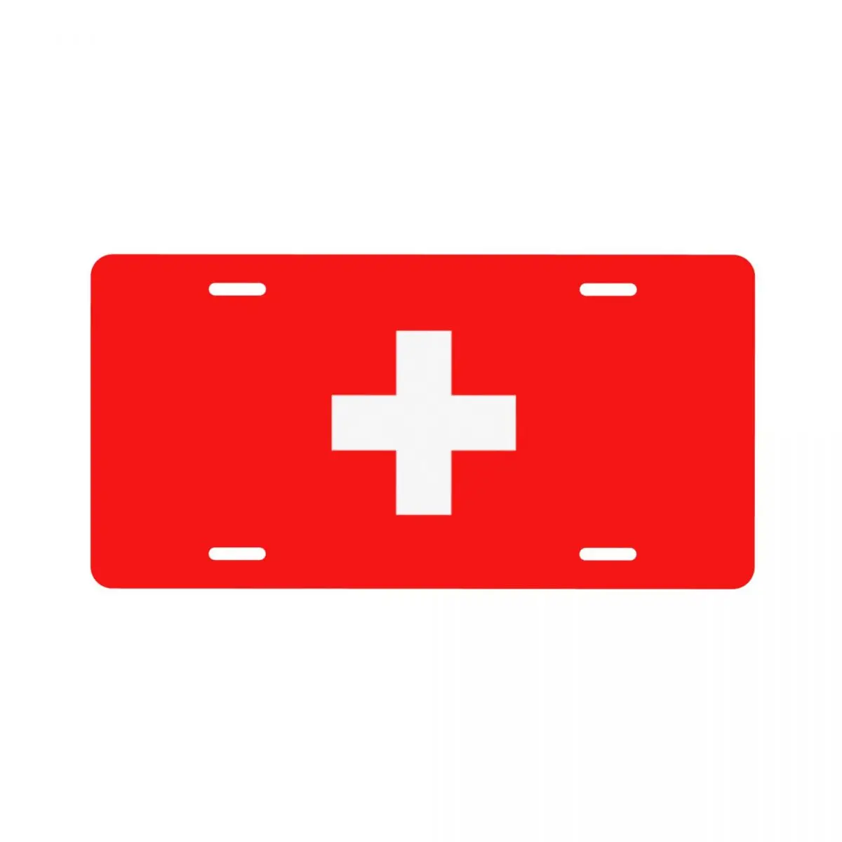 

Swiss Flag White Cross 6inX12in car license plate decoration