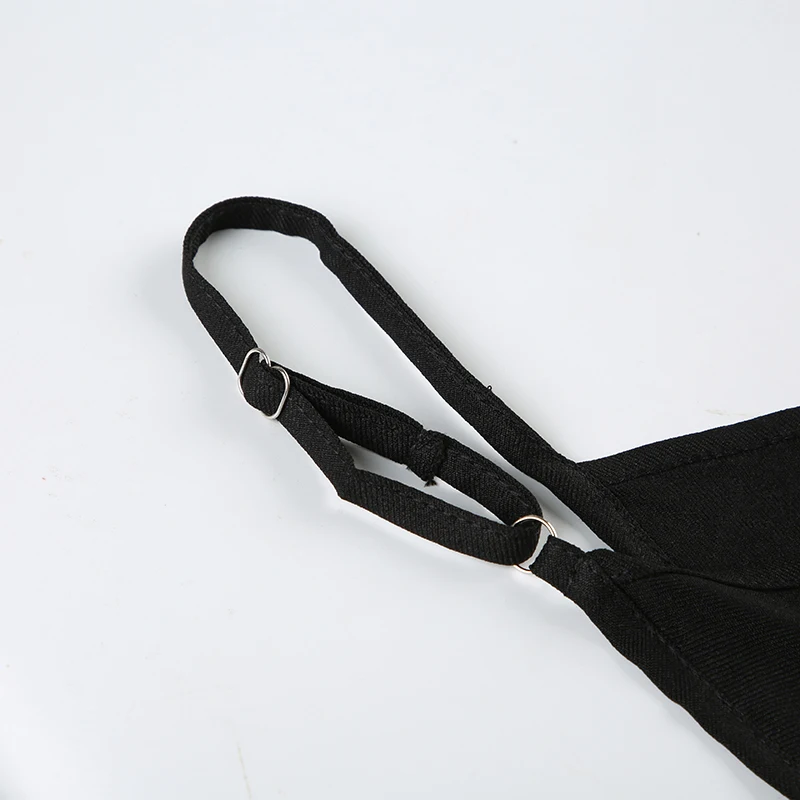 Monos bohemios negros informales holgados con cuello en V sin mangas para mujer, monos de pierna ancha con espalda descubierta y tirantes finos para vacaciones.