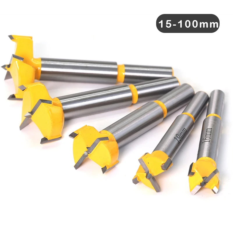 1pcs 15mm-100mm Forstner tips Wood Woodworking tools Hole Saw Cutter Hinge Boring drill bits Round Shank Tungsten Carbide Cutter 1pcs 15mm 100mm forstner tips wood woodworking tools hole saw cutter hinge boring drill bits round shank tungsten carbide cutter