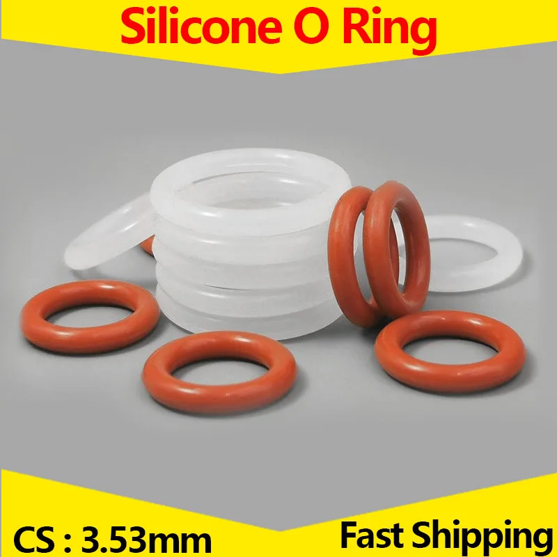 CS 3.53mm,HeatResistant Food Grade Silicone ORing,VMQ White/Red