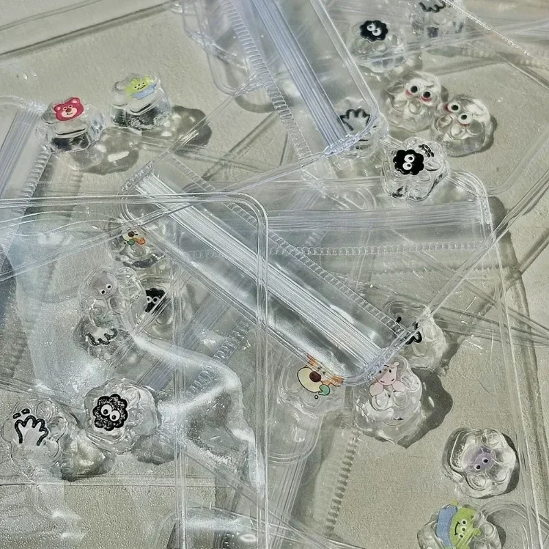 1/2Pcs Mini Pinch Cartoon Dough Cream Silicone Transparent Pinch Unzip Stress Relief Pinch Toy Dolls Figure Model