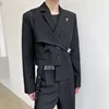 LUZHEN Original Asymmetric Splicing Design Blazers 2025 Spring Personality Fashion Street High Quality Men's Suit Jackets LZ2551 3