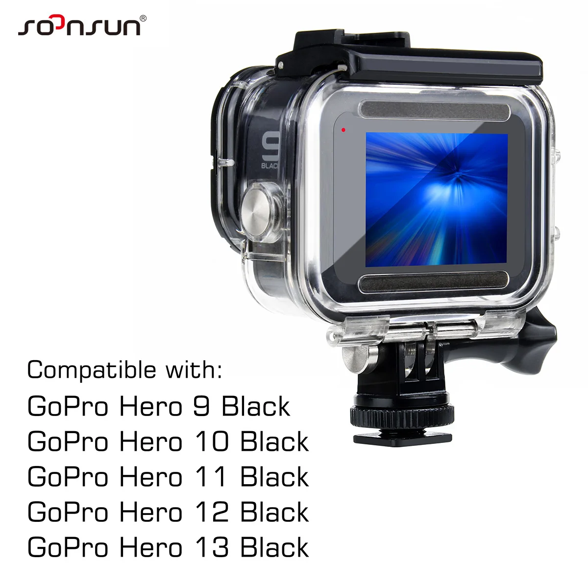 SOONSUN 60M Waterproof Housing Case for GoPro Hero 9/10/11
