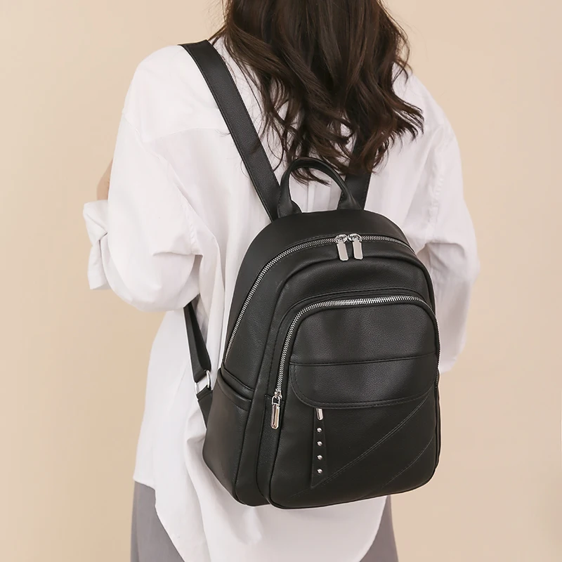 Women's Designer Backpack Casual Shoulder Bags for Women High Quality Leather Backpacks Female School Bags for Teenage Girls Sac