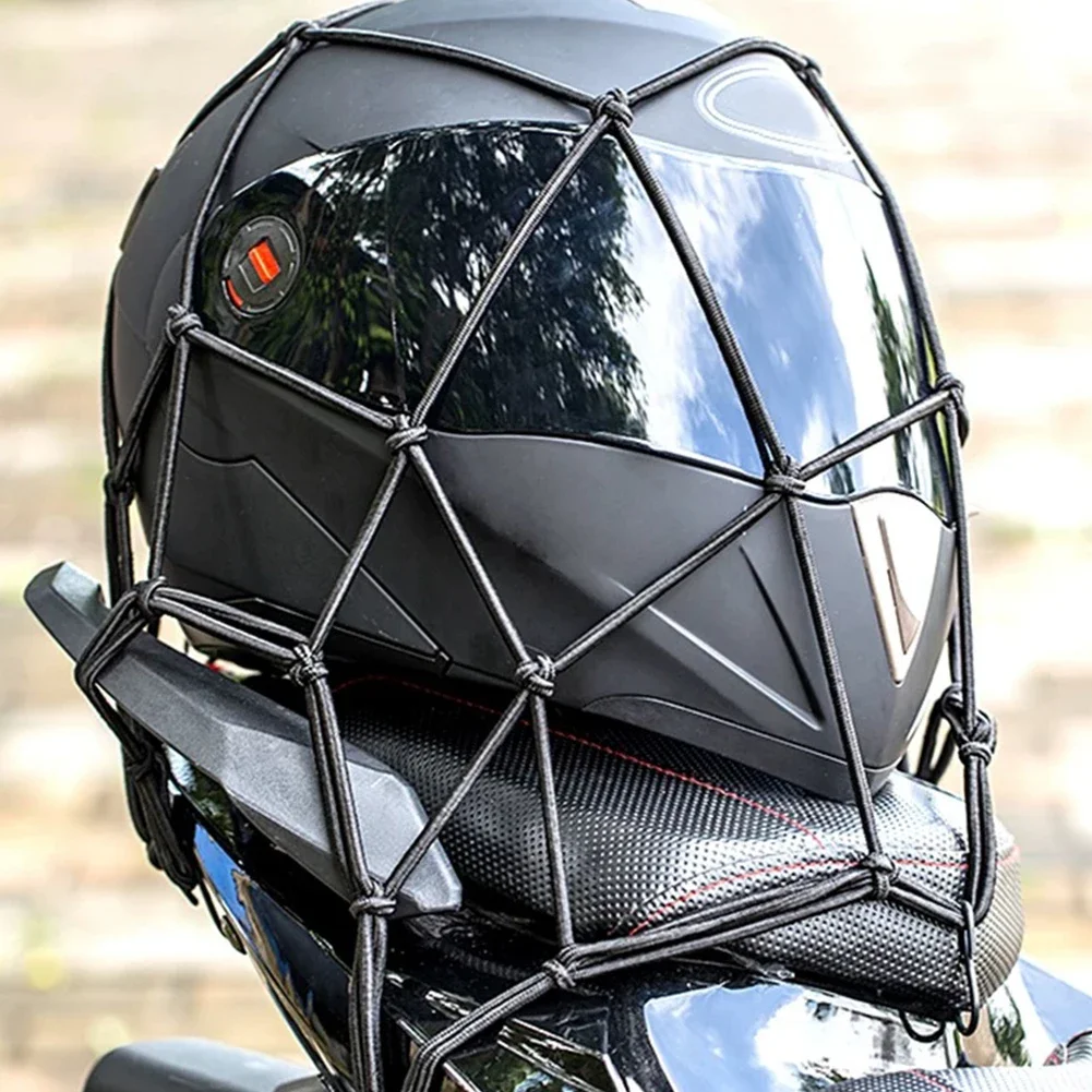 Motorcycle Helmet Storage Suitcase Bag 6 Hook Travel Merchandise Bag Bicycle Pedal Bike Net Fuel Tank Luggage Gear 25x30cm motorcycle luggage net hook hold bag bike scooter mesh fuel tank luggage equipaje motorcycle helmet storage trunk bag