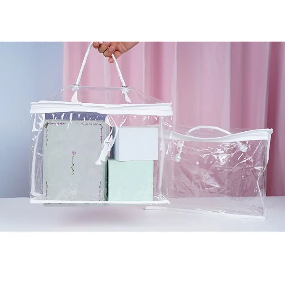 High-quality Transparent Quilt Pillow Storage Bags PVC Foldable Blanket Storage Container Moving Bedding Packing Bag