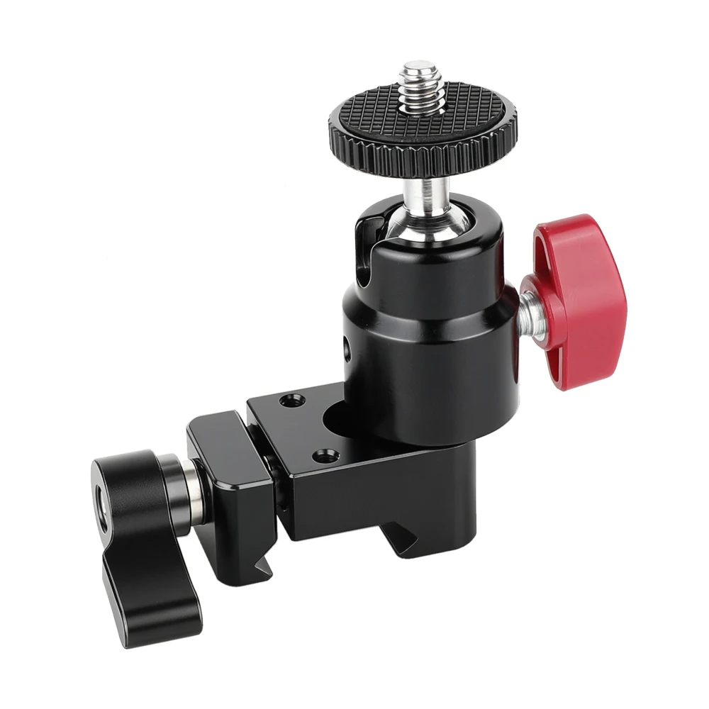 360° Swivel Mini Ball Head With 1/4"-20 Screw Mount & NATO Clamp For Monitor,Vid