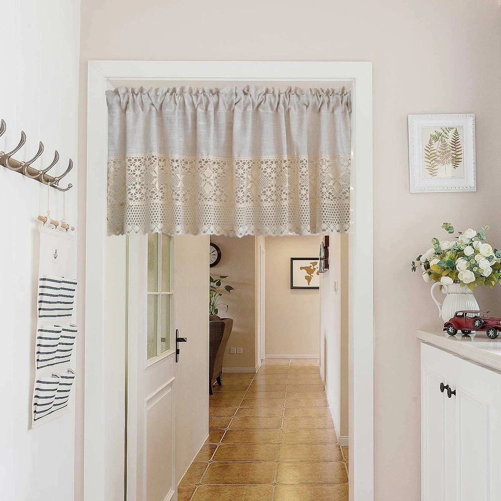 Tenda Corta Effetto Lino 30x90 Cm - Con Passanti, Sabbia, Per Piccole Finestre - Foto 8