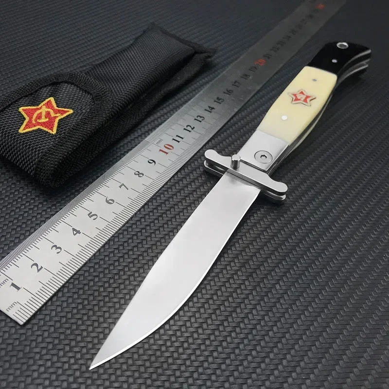 

VERY STURDY Military Stainless Steel RUS Finka NKVD Pocket Folding Blade Knife Self Defense Outdoor Hunting Survival Camp Knives