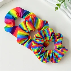 Vibrant Rainbow Hair Scrunchies - 3 - Pack Set (3pcs)