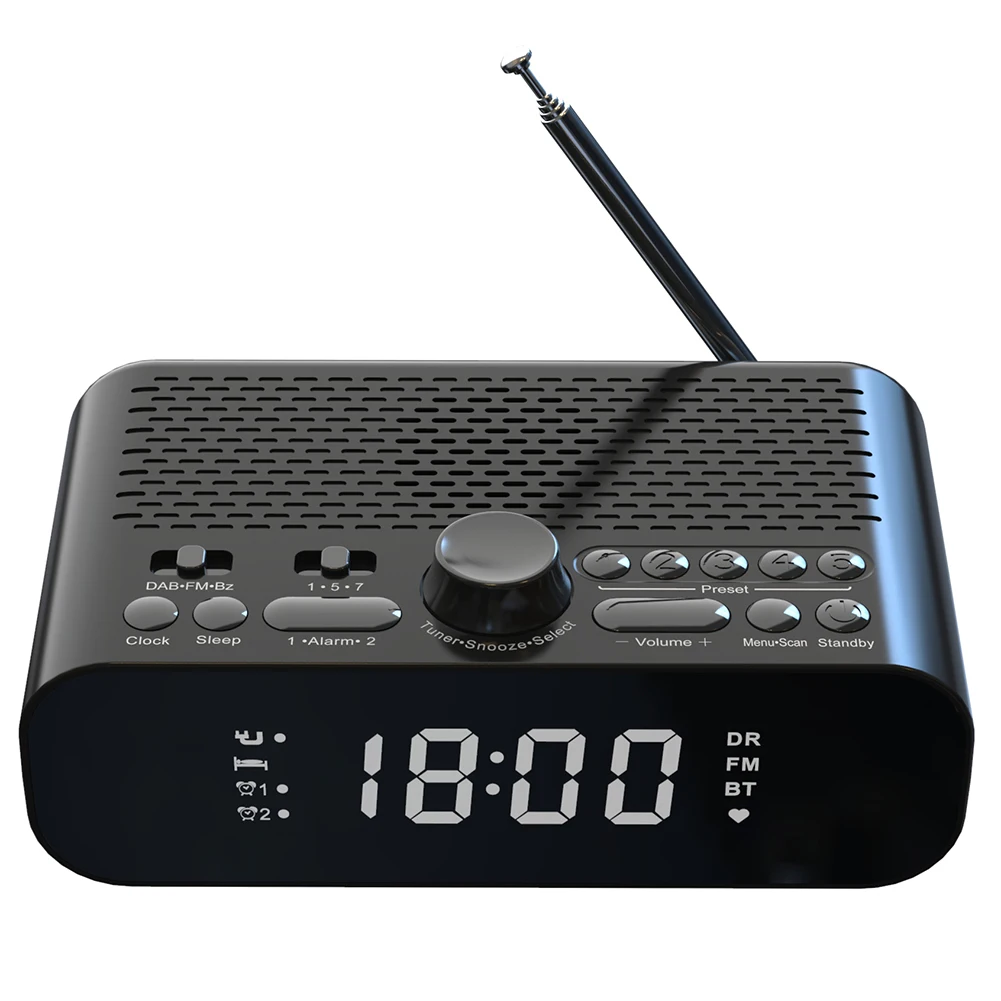 Portable DAB FM Radio LED Display Digital Radio Battery Operated Radio Digital Alarm Clock Radio for Home Outdoor Gift 4