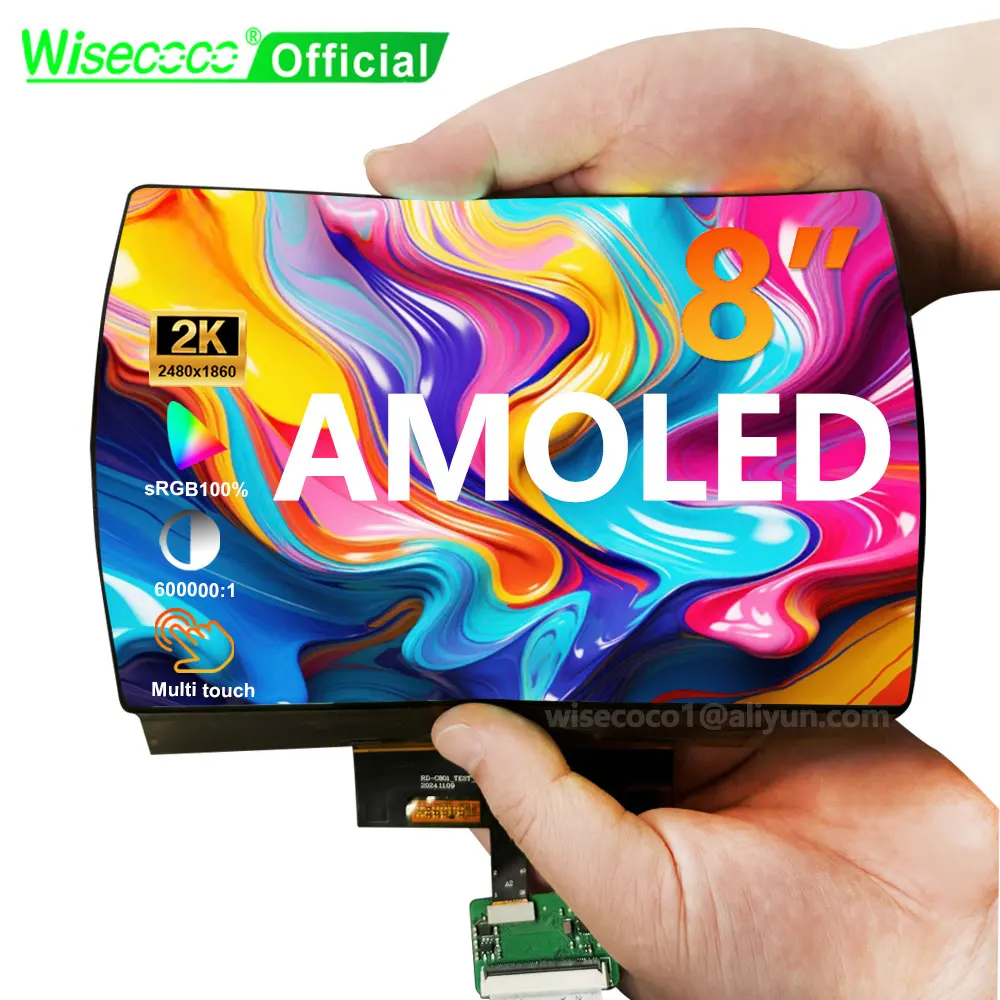 Wisecoco 8 Inch Flexible AMOLED Touchscreen OLED Curved Display 2k