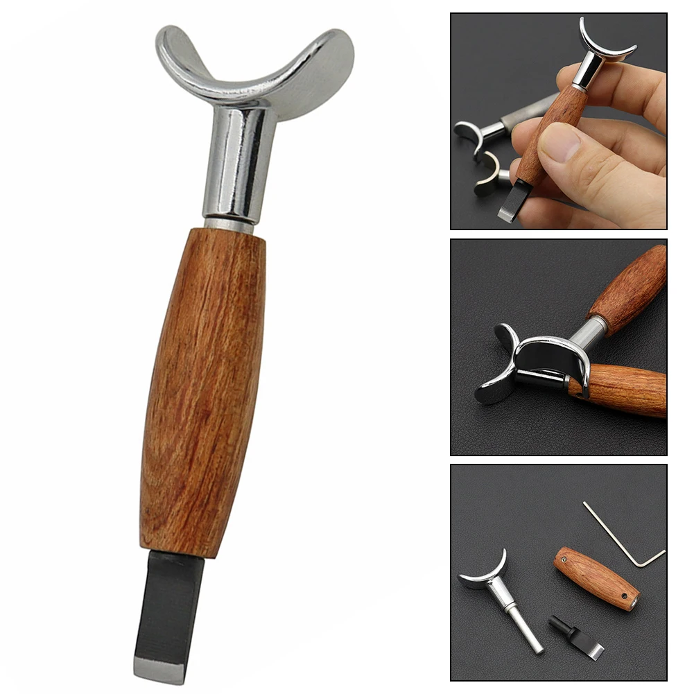 Leather Carving Rotary Tool Handmade DIY Stainless Steel Pear Wood Handle Leather Craft Tool Sets DIY Projects