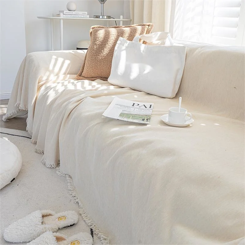 

Sofa Towel Blanket Chenille Couch Cover Universal Dustproof Cat Scratch Proof Cover Cloth Solid Color Sofa Blanket Home Decor