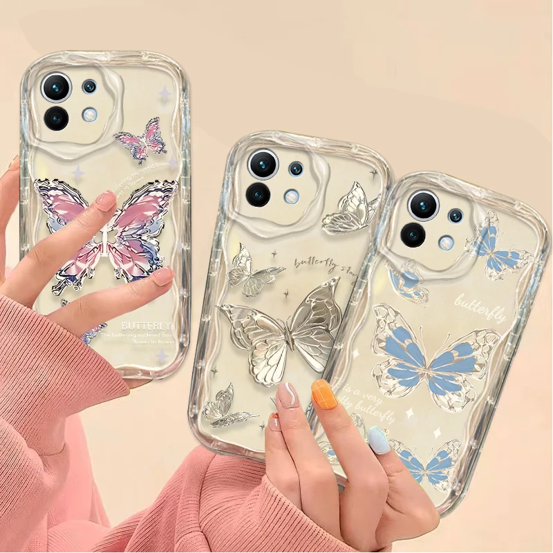 Glitter Metal Butterfly Soft Phone Case