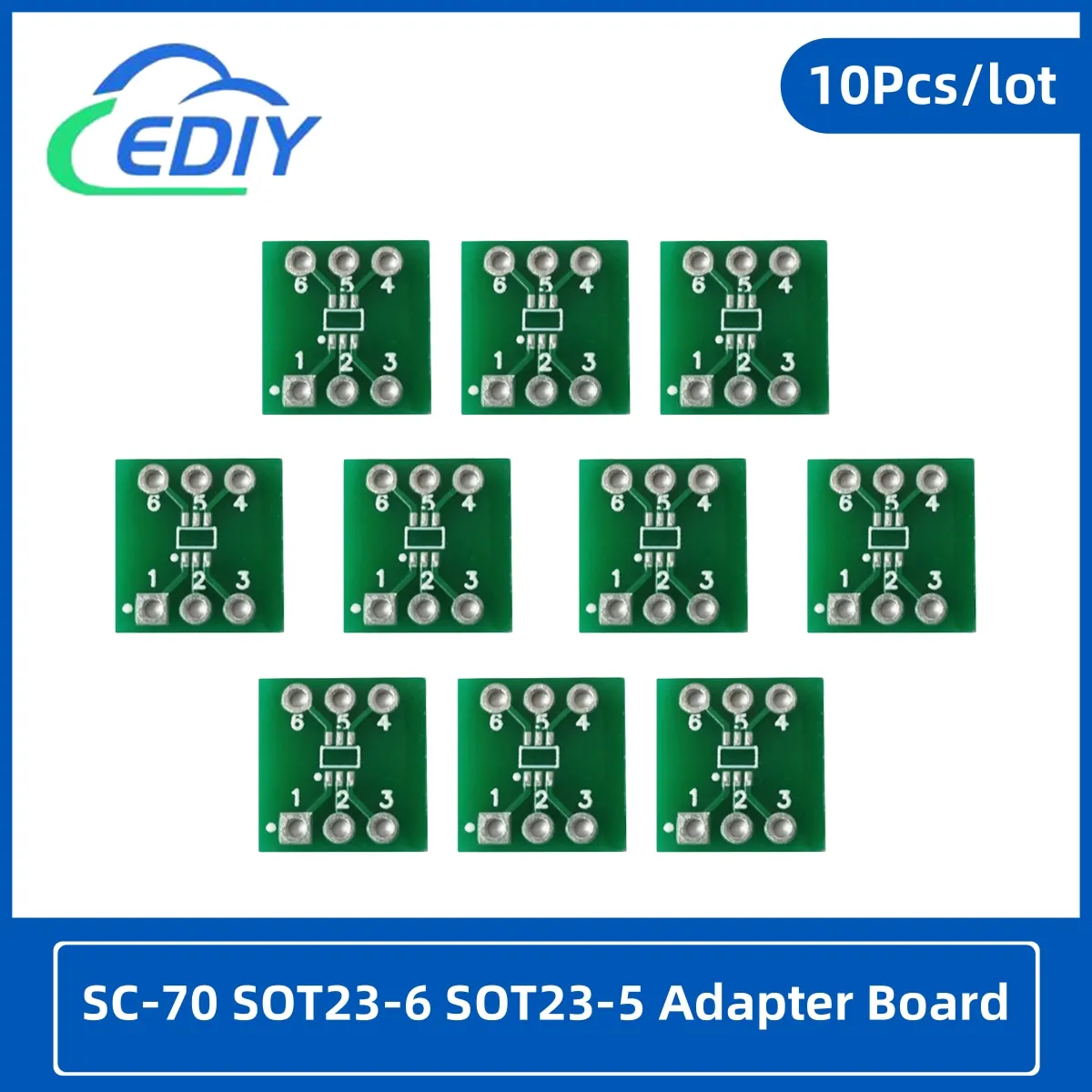 Placa Adaptadora Sc70 Sot236 Sot235 Sot23-5 Smd para Mergulhar 05 mm 065 mm 10 Pcs