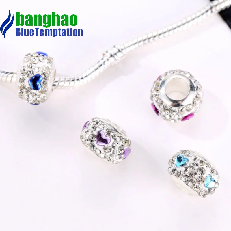 Wholesale DIY Fashion heart roundness Charm for making accessories for jewelry alloy pendants bracelets beads CTP020