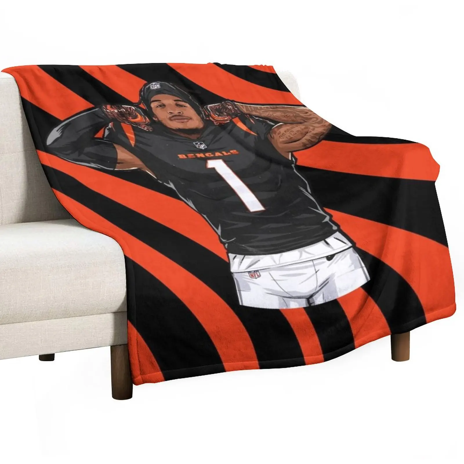 

Ja'Marr Chase Throw Blanket Flannel Fabric Blanket For Sofa