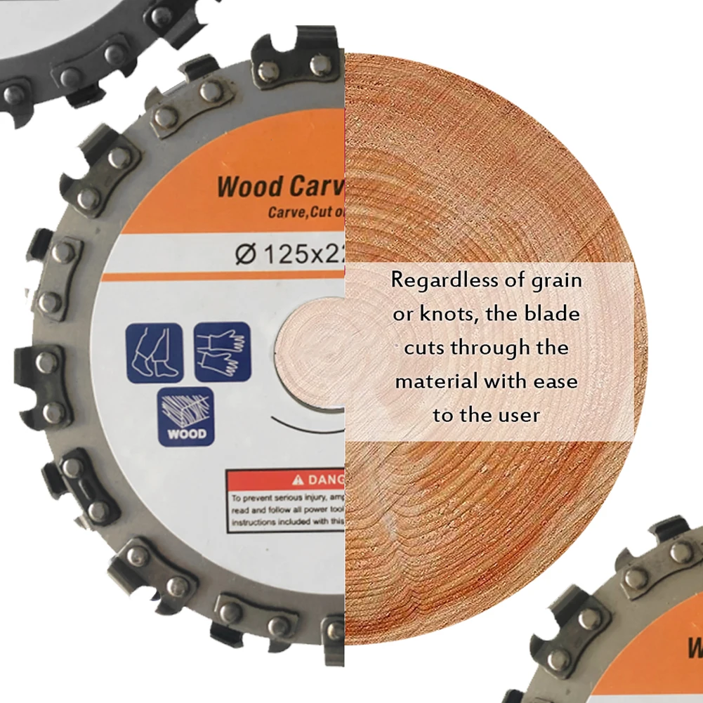 Cutting Discs 125mm 16 Tooth Woodworking Disc Grooving Machine Chains for 5 Inch Angle Grinder Carving