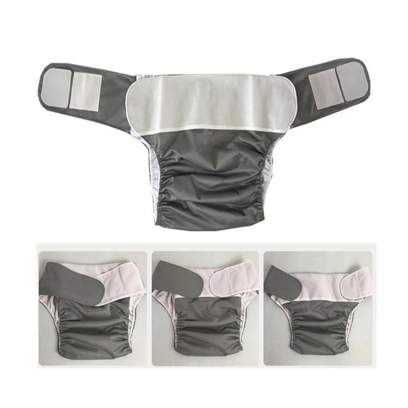 TPU Waterproof Adult Cloth Diaper Reusable Adjustable Comfortable Pocket Nappies for Seniors Men Women Waist 60-133.3cm/50-130cm 4
