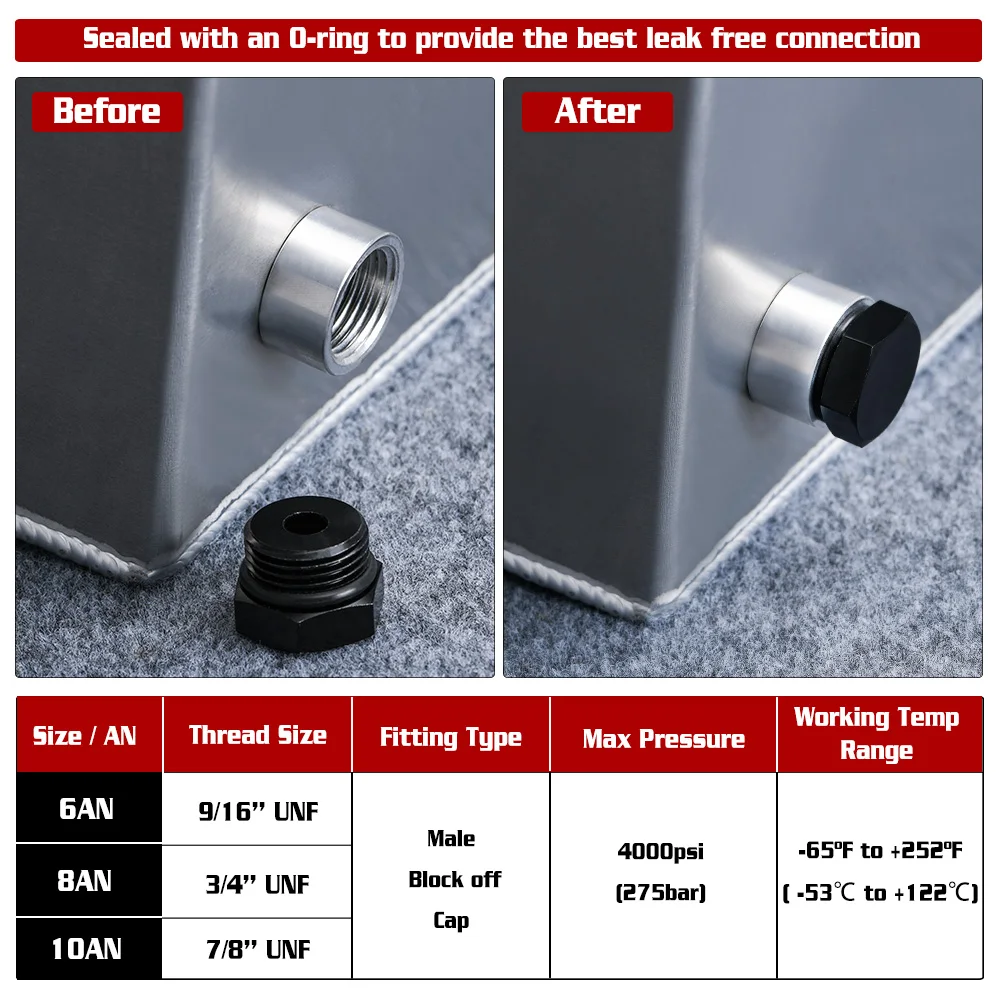Raccord En T évasé Mâle 6AN - Adaptateur Pivotant Femelle AN6 CNC Personnalisé - Noir