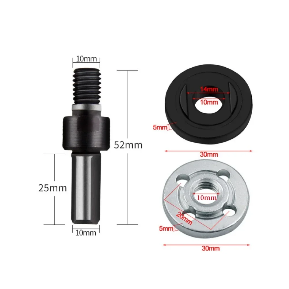 10mm Electric Drill Convert Angle Grinder Metal Connecting Rod Set Grinding Connection Adapter For Cutting Disc Polishing Wheel