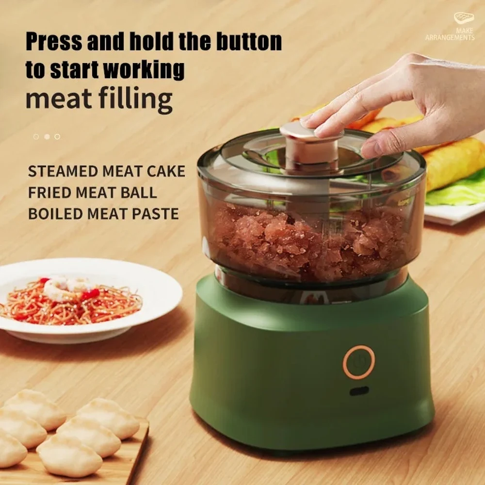 350ml Mini Wireless Electric Garlic Press Dual-purpose Food Processor USB Rechargeable Kitchen Food Shredder Meat Grinder Vegeta 2