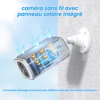 ANRAN Caméra Solaire, Caméra WiFi 2.4G, Caméras de Sécurité 2K pour la Protection de la Maison, Caméra avec Panneau Solaire et Batterie, Détection Humaine PIR, Alarme locale, Compatible Alexa, Couleur Vision Nocturne 2