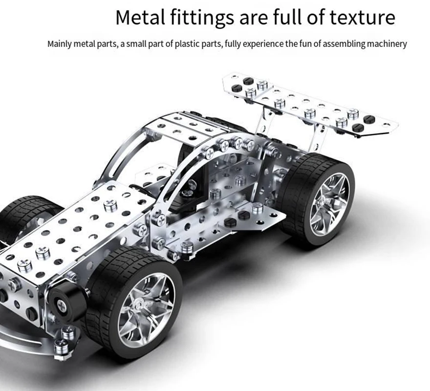 3D Metal Assembly Building Block Excavator Model