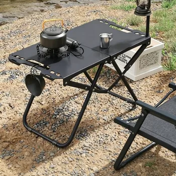 Tavolo Tattico Pieghevole da Esterno in Acciaio al Carbonio, Leggero, per Campeggio e Picnic, Tavolo Portatile Multiuso per Tè