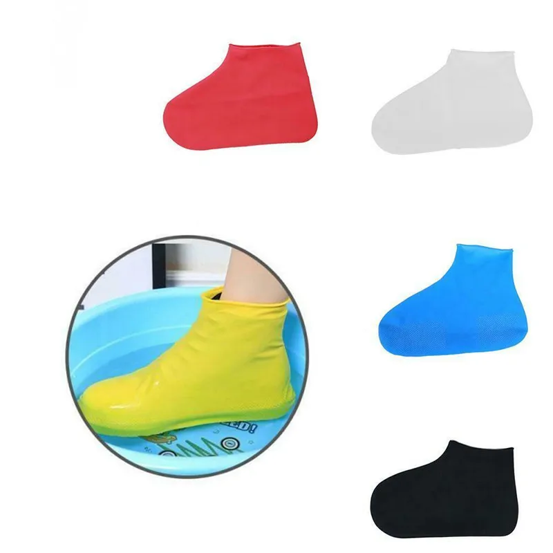 1 Pair Reusable Silicone Shoes Protectors Waterproof Shoe Cover Slip