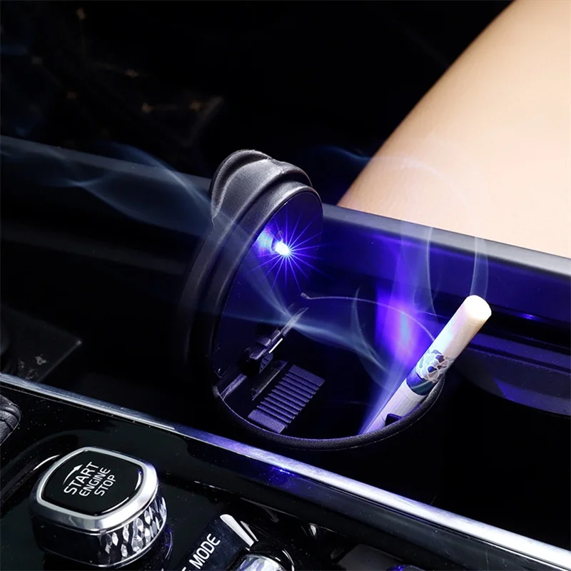 1pcs Portable Car Cigarette Ashtray Cup With LED Light Detachable One Touch Open Vehicle Ashtray Holder Auto Accessories
