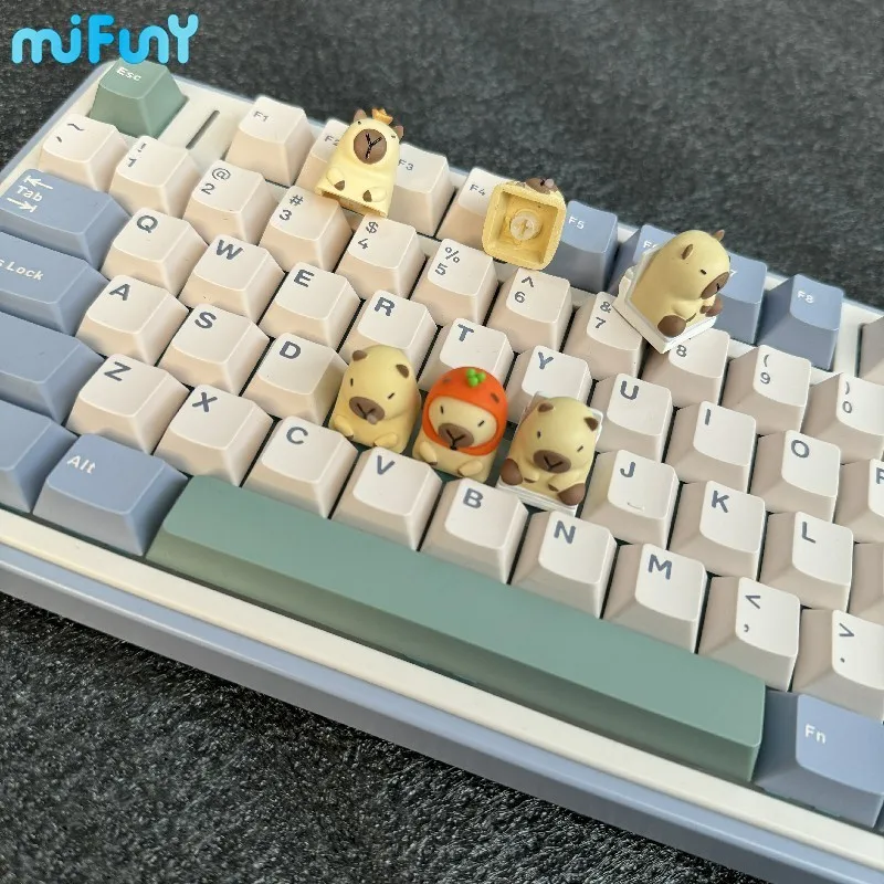 MiFuny Keycaps Custom Capybara Artisan Anime Keyboard Cap Resin KeyCaps for Mechanical Keyboard Accessories Cute Keycap 1PC Gift