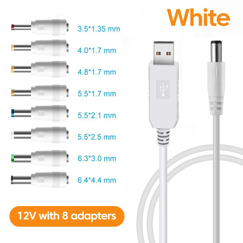 Multi-Adapter USB to DC Power Cable with Voltage Boost