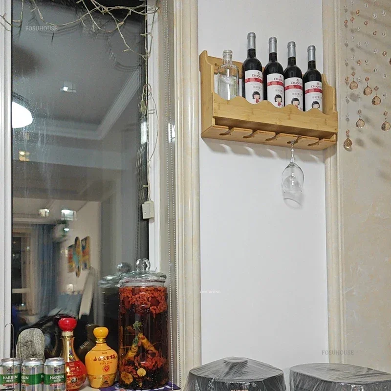 Nordic Small Wine Rack Household Wall-mounted Display Cabinet Minimalist Creative Restaurant Bar Wine Cabinet for Bar Furniture
