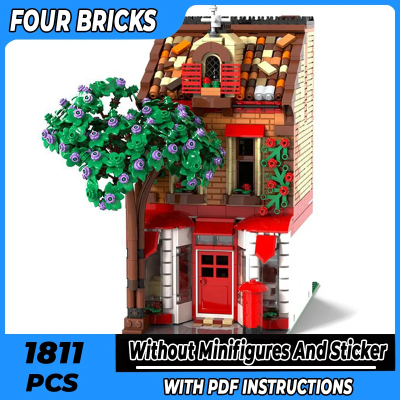 Moc Building Bricks Street View Model Village Post Office Technology Blocchi Modulari Regali Giocattoli Per Bambini Set Fai Da Te Assemblaggio