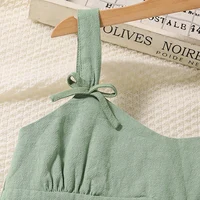 Robe d'été pour filles de 8 à 12 ans, joli panneau coulissant orné de nœud, ourlet inégal, doux et élégant, mode pour enfants 4