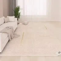 Cream Striped Carpet Luxurious Artistic Living Room Decoration Carpet Comfortable Soft Bedroom Rugs Washable Easy Clean Sofa Rug 2