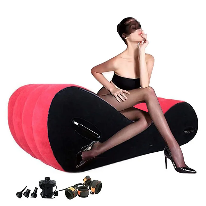 Divano Gonfiabile Con Kit Polsino Bdsm Bondage Play S-Shape Love Sex Furniture Per Coppia Supporto Posizione Più Profonda Giochi Bdsm
