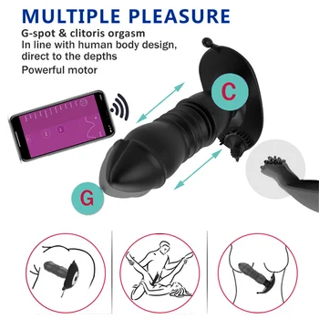 Bluetooth Thrusting Dildo Vibrator Big Butt Plug Anal Vibrator APP Control Male Prostate Massager Anus Sex Toy Vibrators for Men 4