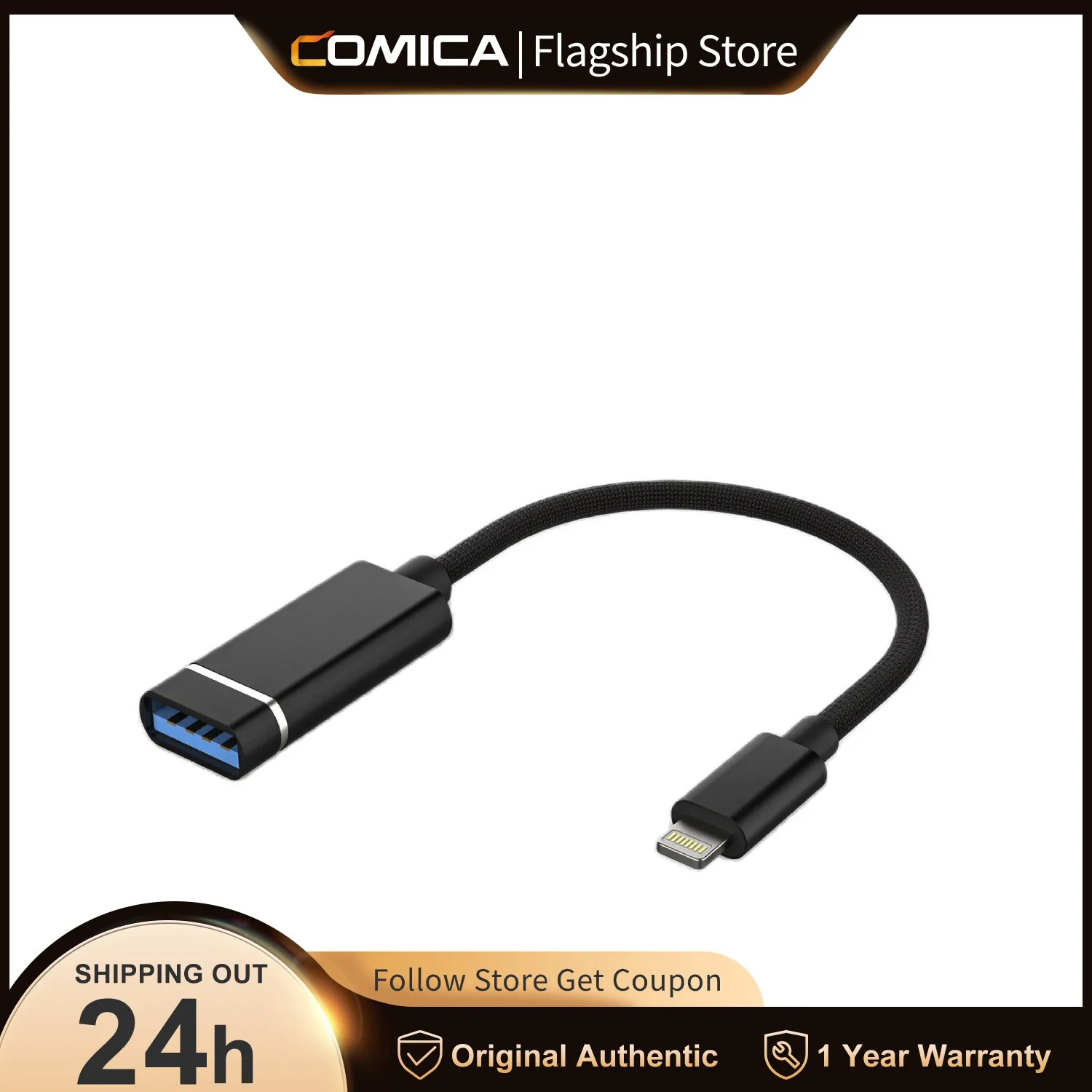 

Comica CVM-USBA-LN для Lightning аудио кабель адаптера для iPhone смартфона беспроводного микрофона